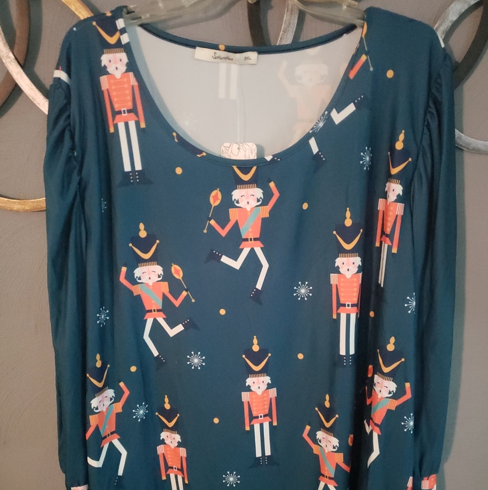 Sakurafina Nutcracker Long Sleeve Top & Drawstring Pant Set W/Pockets - 3XL -NWT
